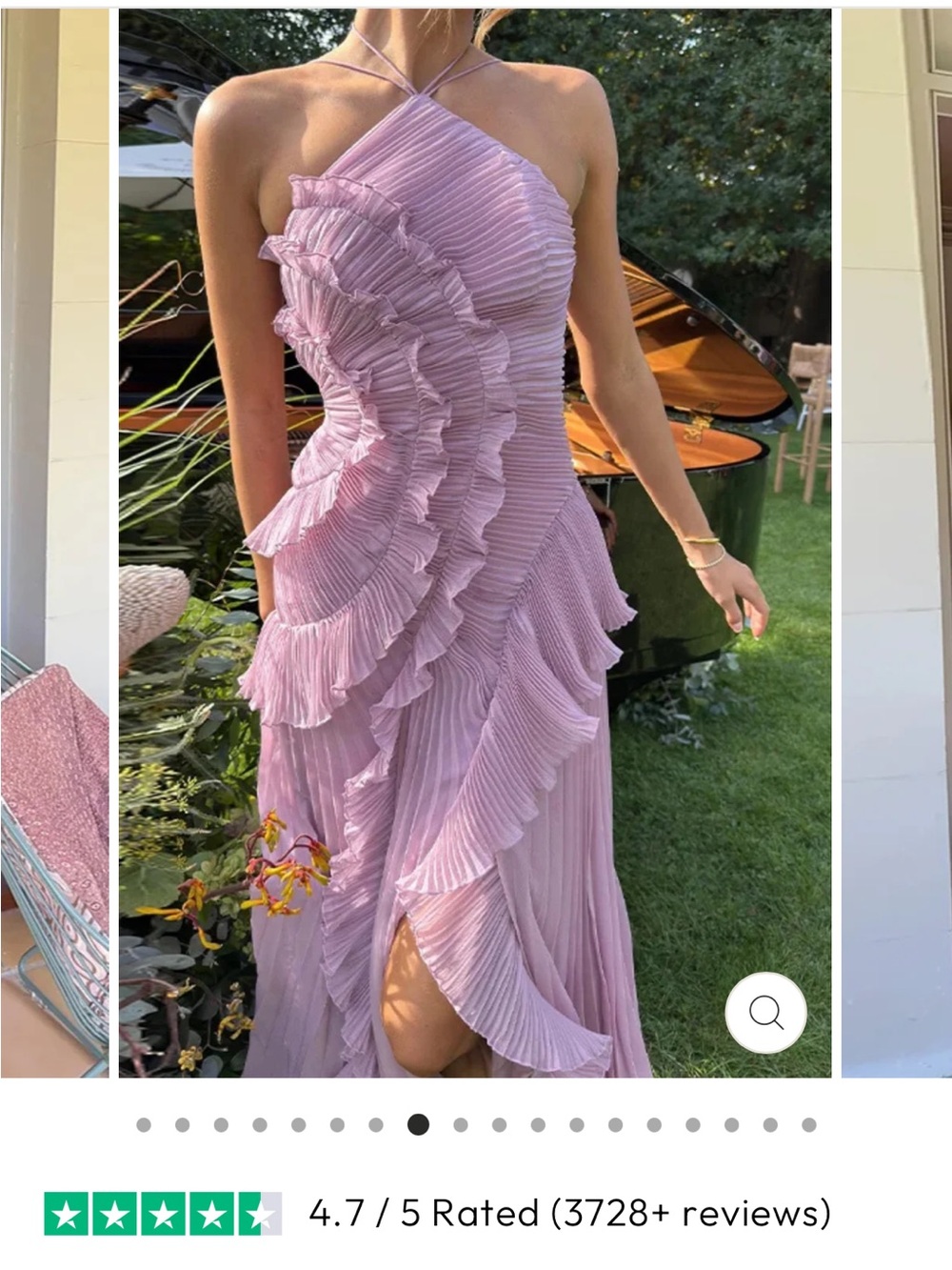 Elegant Lilac Ruffle Halter Maxi Dress